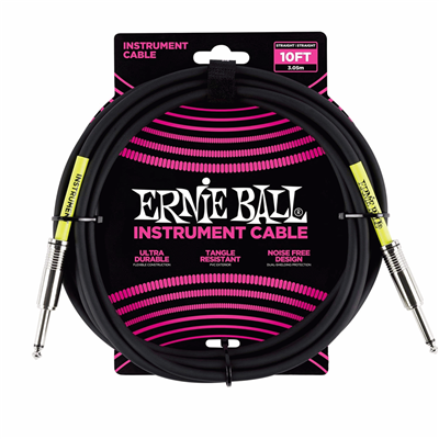 Ernie Ball Instrument Cable Straight Straight Black 10Ft