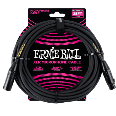 Ernie Ball 25Ft Xlr Mic Cable Black-Gold