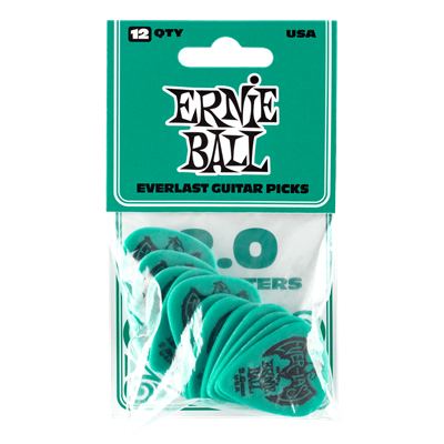 Ernie Ball Everlast Picks 12-Pack Teal 2.0Mm