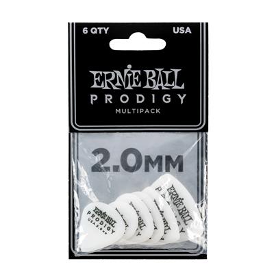 Ernie Ball Prodigy Picks 6-Pack 2.0Mm White Multipack